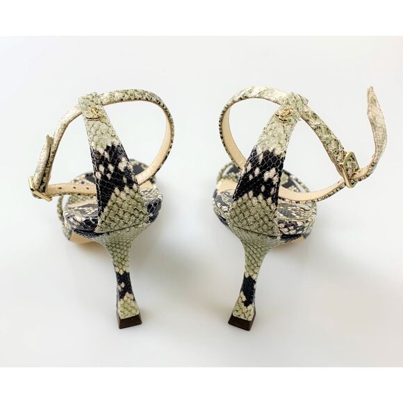 NIB Jimmy Choo Black and Taupe Snake Marin 90 Heeled Sandals Size 36.5 - Picture 8 of 10